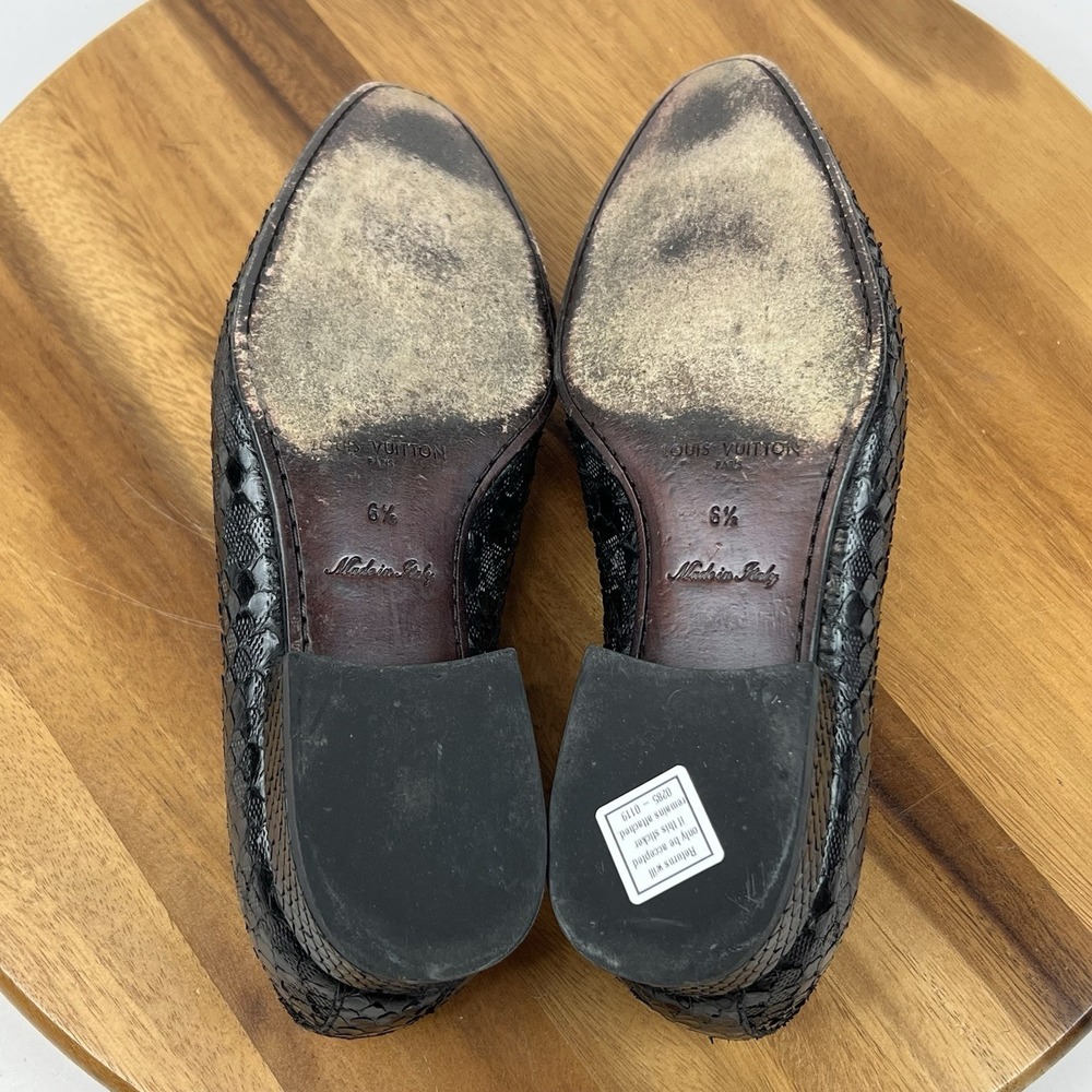 Mens Louis Vuitton Compass Noir‎ Black Python Dress Shoes Oxfords Size 6.5 N GUC - Picture 8 of 12